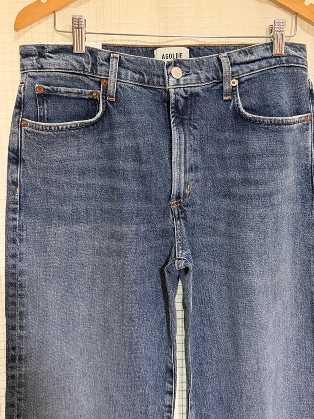 NEW NWT Agolde Harper jeans sz 29 mid rise relaxed straight FIx medium denim FP - Picture 12 of 14